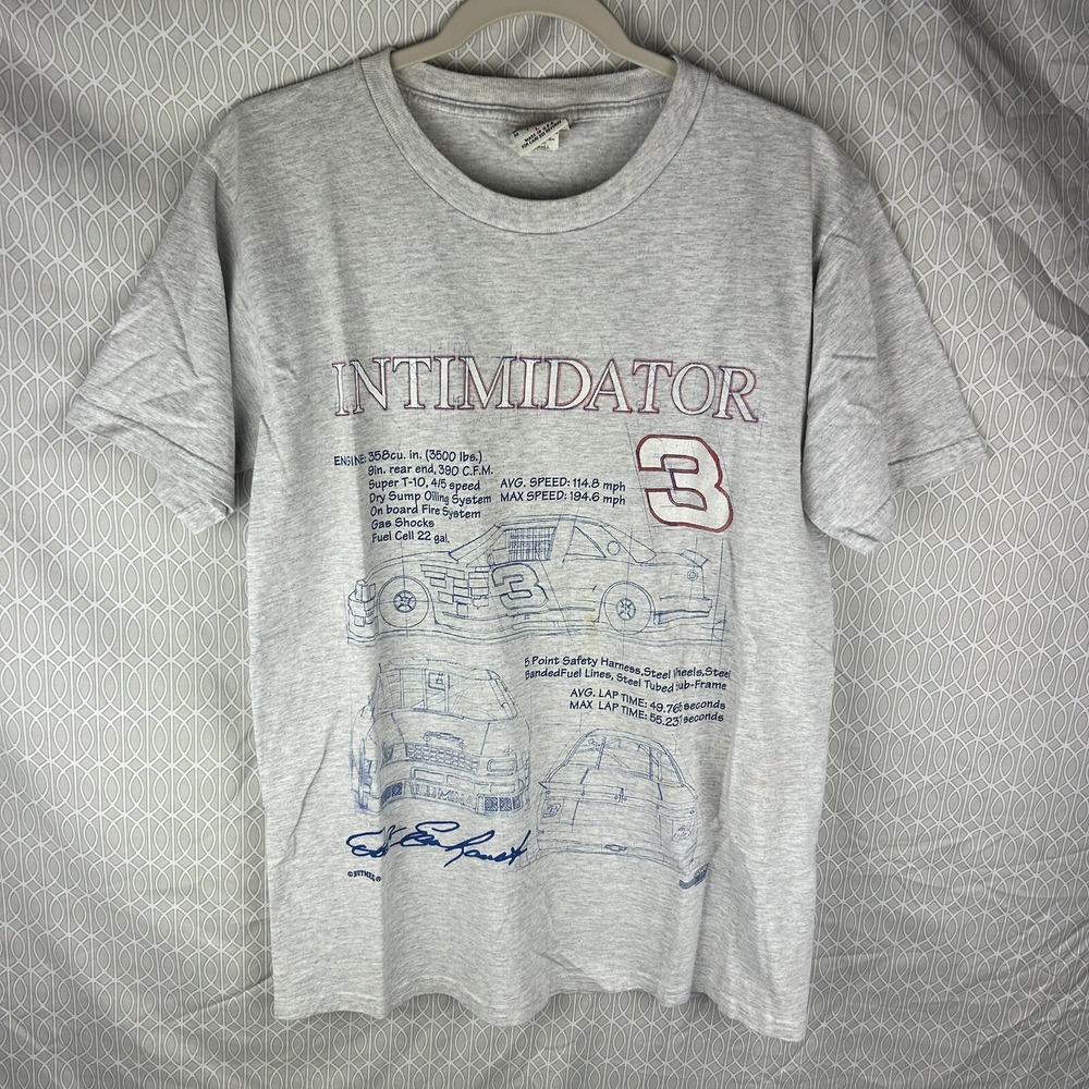 Vintage T-shirt 90s NASCAR Dale‎ Earnhardt Intimidator Nutmeg Mills Graphic Sz L